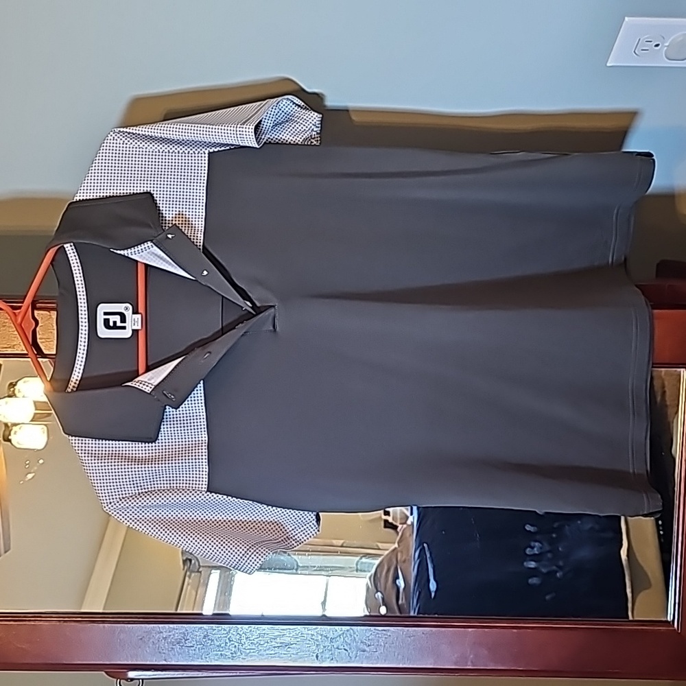 Ladies charcoal gray golf polo. FootJoy.